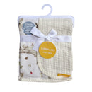 Couverture réversible en mousseline gaufrée - Forêt/Ivoire