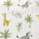 Couverture réversible en mousseline gaufrée - Safari/Gris