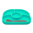 Assiette avec ventouse et cuillère Yümi  - Aqua