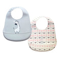 Ensemble 2 bavoirs en silicone - Girafes et coeurs — Koalababy