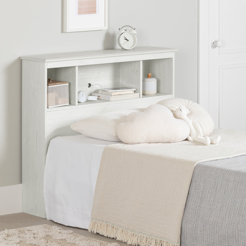 Tête de lit bibliothèque simple 39" Summer Breeze-Pin blanc