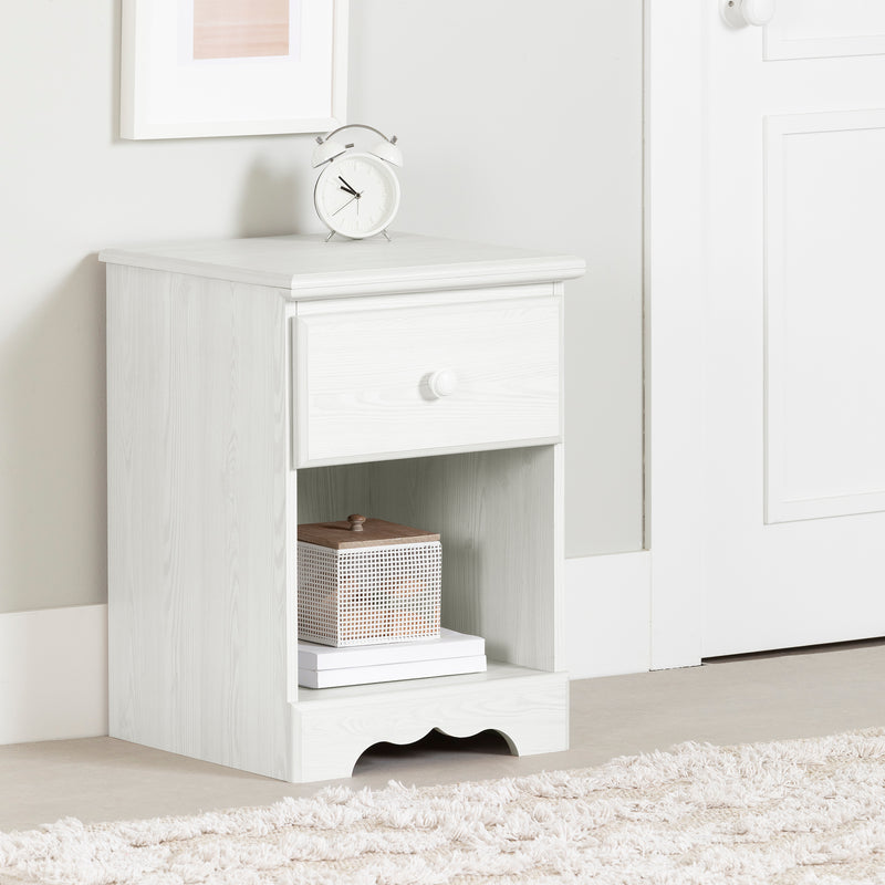 Table de chevet 1 tiroir Summer Breeze-Pin blanc