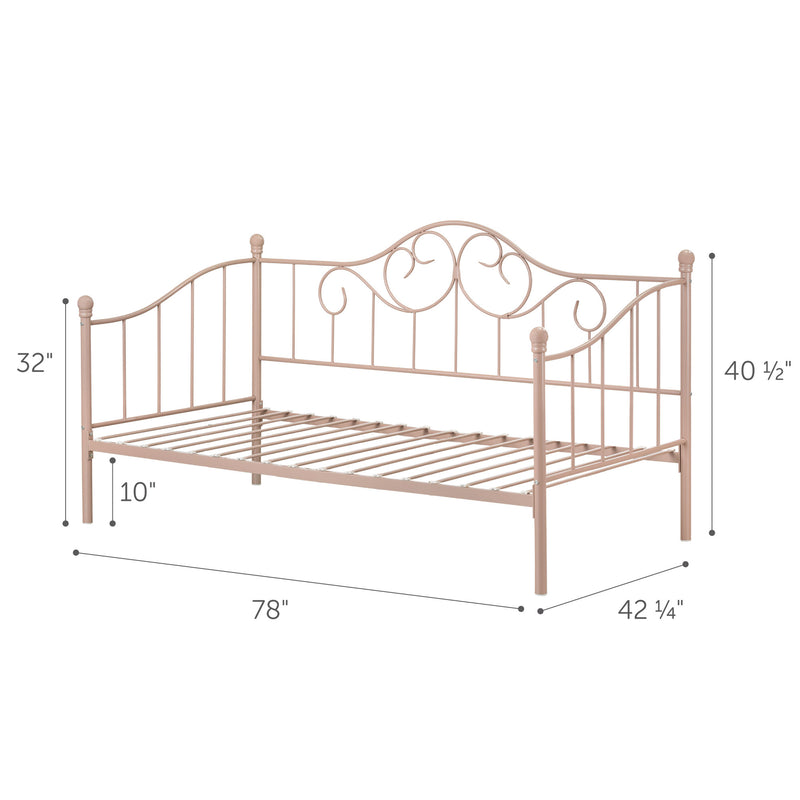 Lit de jour en métal simple 39" Savannah - Rose