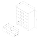 Commode 5 tiroirs Barcelo - Naturel mango