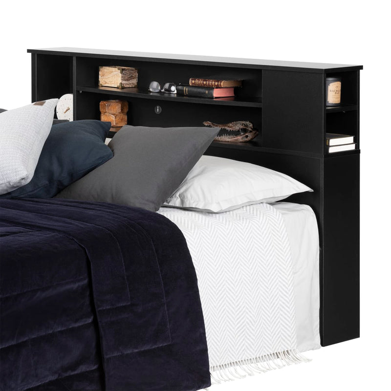Tête de lit bibliothèque double/queen 54"/60" Vito - Noir