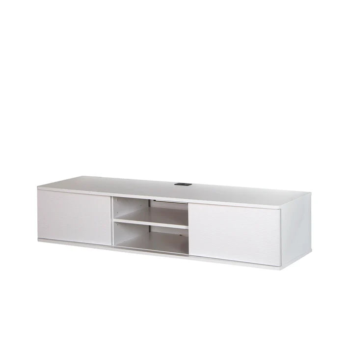 56" Wall Mounted Media Console  Agora Pure White 9029676