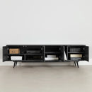 Meuble TV avec portes Mezzy - Chêne noir