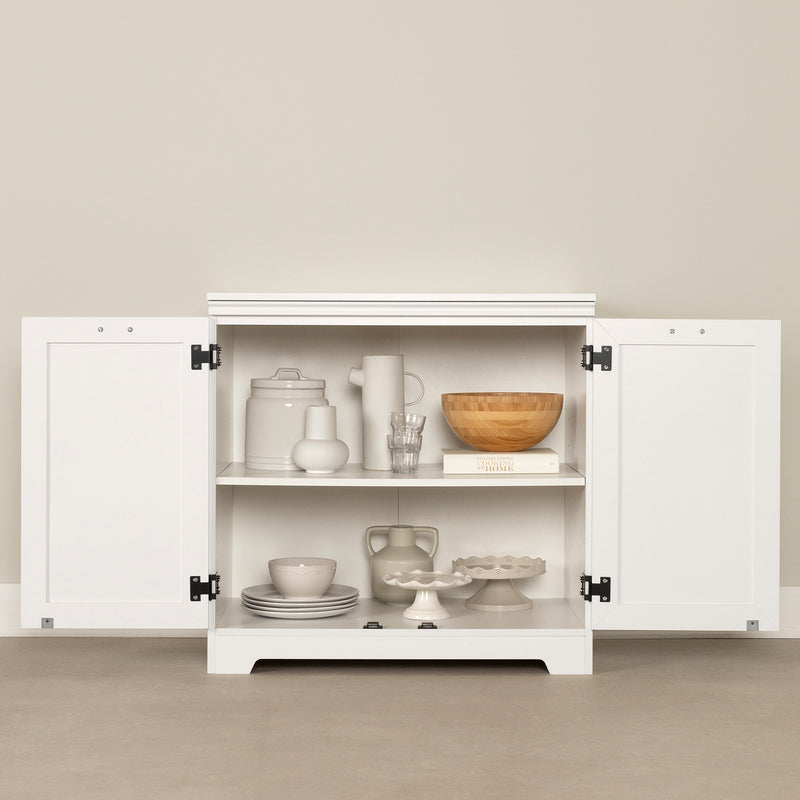 Armoire de rangement avec 2 portes Harma - Blanc solide