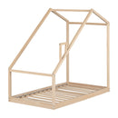 Lit de transition maison avec cheminée Sweedi - Naturel