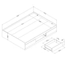Lit matelot double 54" 3 tiroirs Step One - Blanc