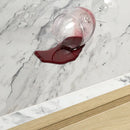 Îlot de cuisine avec porte et tiroirs Myro - Faux Marbre blanc et Chêne blond