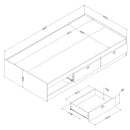 Lit matelot 3 tiroirs simple 39" Spark - Noir