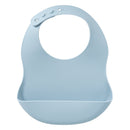 Bavoir en silicone avec poche – Bleu uni – Vue du produit