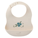 Silicone Bib with Catch-All Pocket – Blueberries - Beige Background – Product view