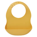 Silicone Bib with Catch-All Pocket – Solid Yellow – Product view