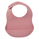 Silicone Bib with Catch-All Pocket – Solid Pink – Product view