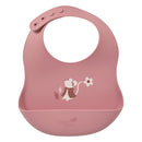 Silicone Bib with Catch-All Pocket – Mouse - Rose Background – Product view