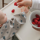 Waterproof Long-Sleeve Bib – Blueberries - Beige Background – Detail 2