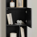 Bibliothèque étroite 5 tablettes Liora - Chêne noir
