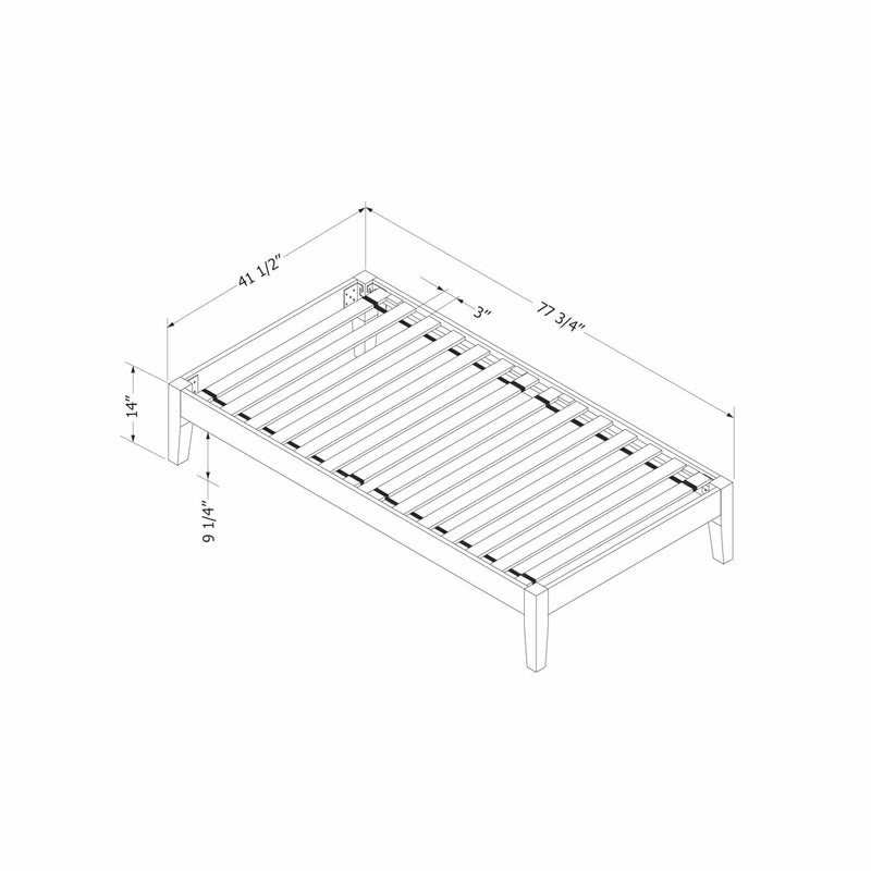 Base de lit simple 39" Vito - Blanc solide
