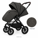 Poussette Adams Z2 Charcoal avec aperçu agrandi du tissu — simulation visuelle