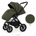 Poussette Adams Z2 Kaki avec aperçu agrandi du tissu — simulation visuelle