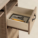 Bureau de travail avec tirette pour clavier Tassio - Chêne vieilli