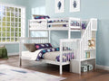Lits superposés 39"/54" avec escalier - Blanc — IFDC