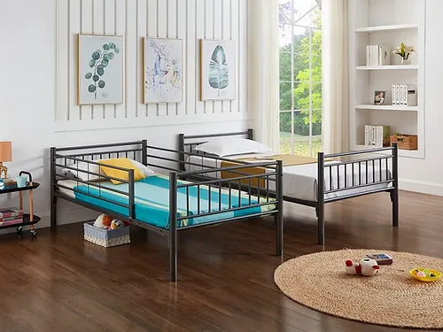 Lits superposés 39"/39" en métal - Gris