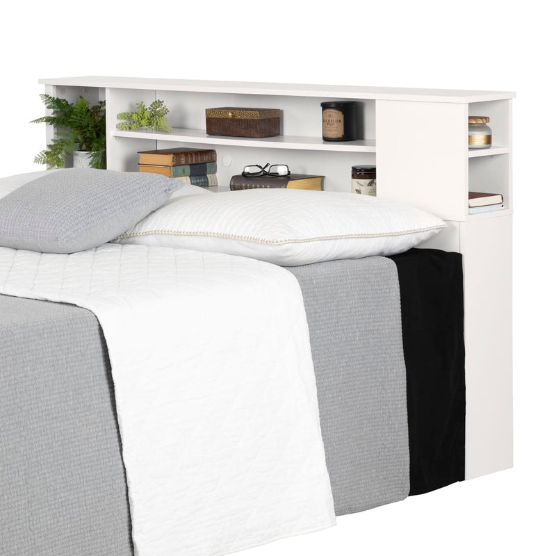 Tête de lit bibliothèque double/queen 54"/60" Vito - Blanc