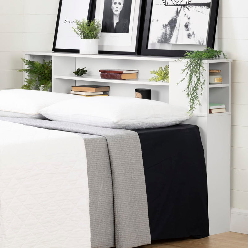 Tête de lit bibliothèque double/queen 54"/60" Vito - Blanc