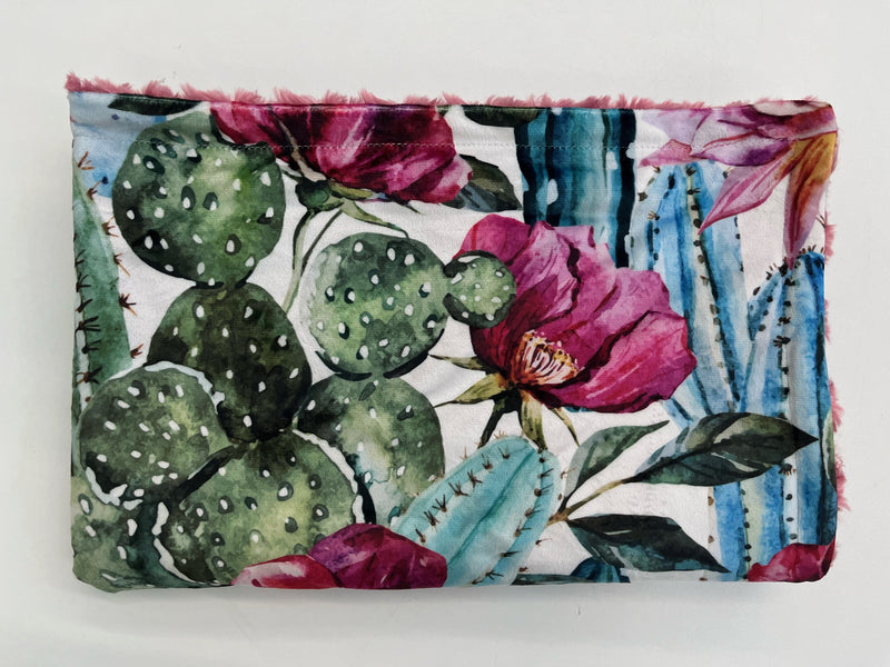 Couverture en minky - Fleur cactus