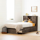 Ensemble lit matelot et tête de lit bibliothèque simple 39" Ulysses - Chêne d'automne