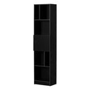 Bibliothèque étroite 5 tablettes Liora - Chêne noir