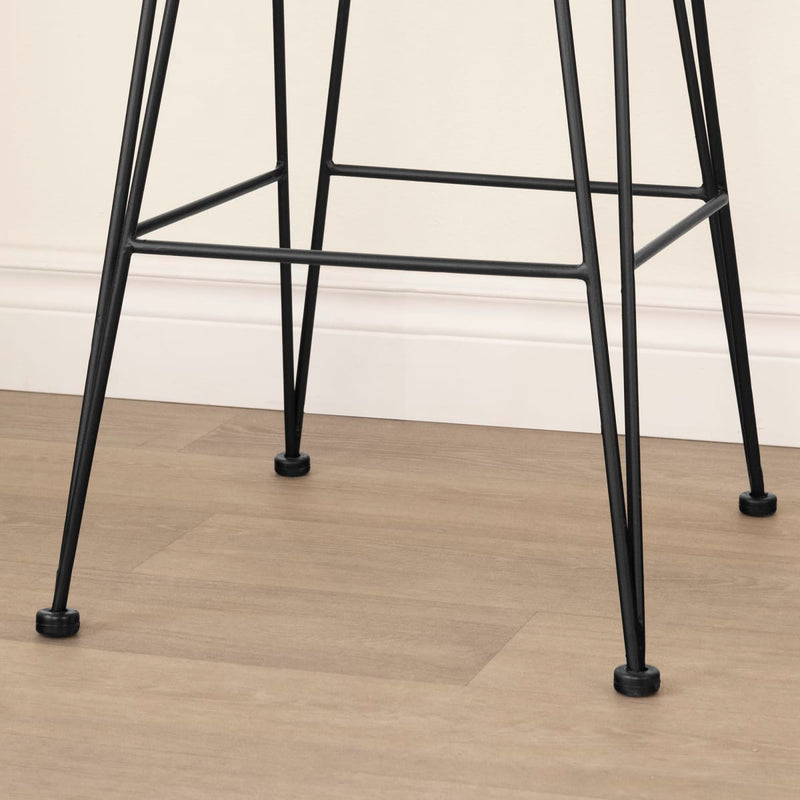 Lot de 2 tabourets en rotin Balka - Rotin noir et noir