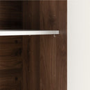 Garde-manger avec espace pour micro-ondes Myro - Noyer naturel et Blanc