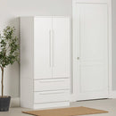 Armoire de rangement 2 portes Haven - Blanc solide