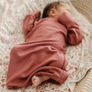 Chemise de nuit bébé en bambou – Framboise – Détail 4