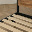 Lit complet avec structure en métal  queen 60" Barcelo - Manguier naturel et noir mat