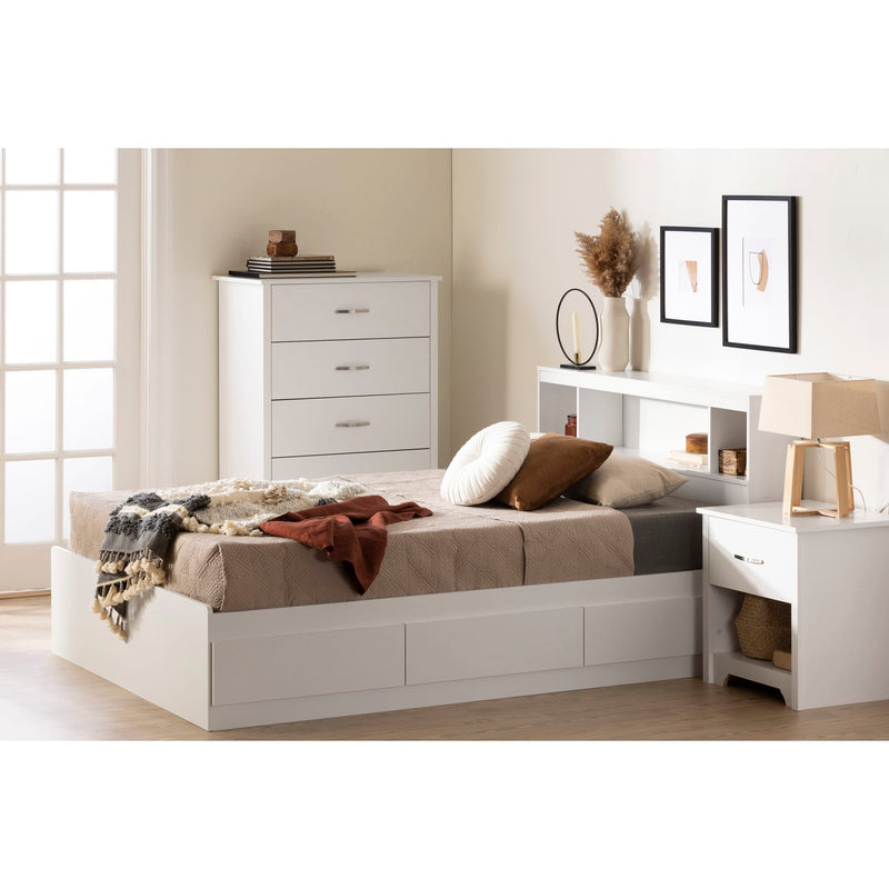 Tête de lit bibliothèque double 54" Fusion - Blanc solide