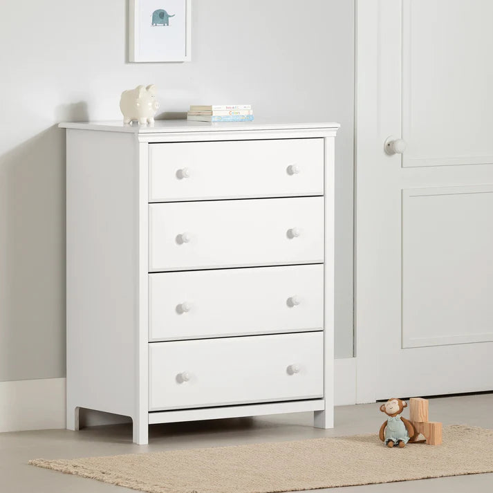 Commode 4 tiroirs Cotton Candy - Blanc solide
