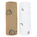 Cotton Flannel Receiving Blankets, 2-Pack – Lions & Birds – Product view