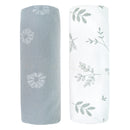 Cotton Flannel Receiving Blankets, 2-Pack – Daisies & Foliage – Product view