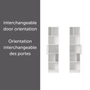 Bibliothèque étroite 5 tablettes Liora - Blanc solide