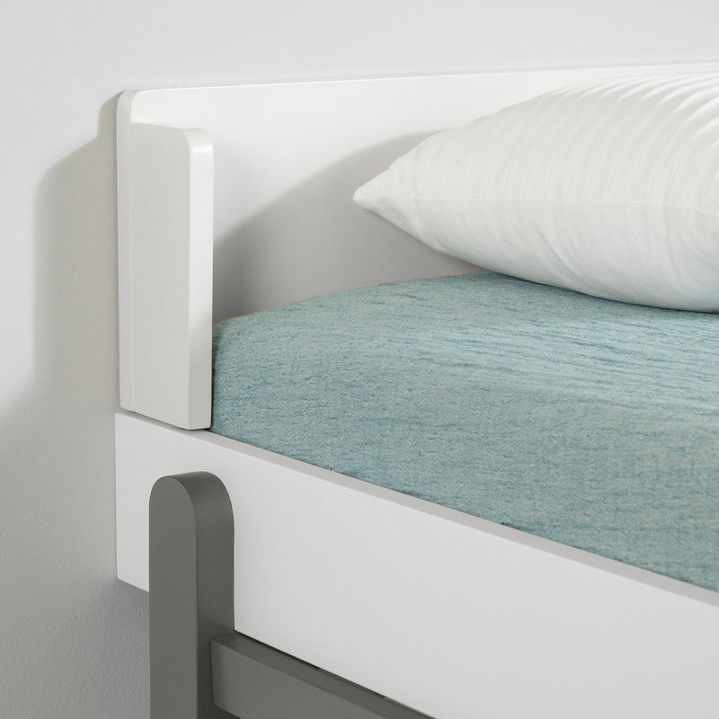 Lit complet simple 39" Bebble - Gris clair et Blanc