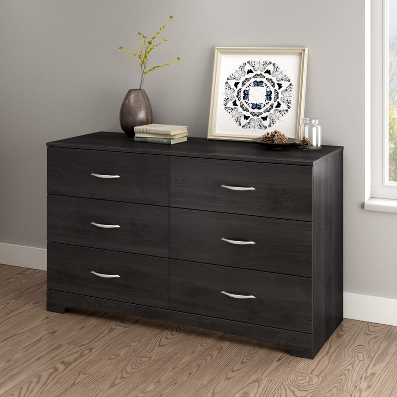 Step One - 6-Drawer Double Dresser -- Gray Oak