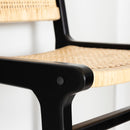 Tabouret de bar en rotin Balka - Rotin et noir