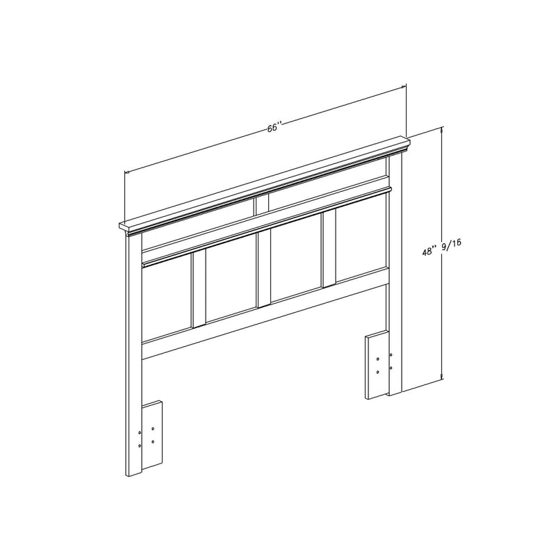 Tête de lit double/queen 54"/60" Versa - Chêne vieilli