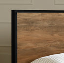 Lit complet avec structure en métal  queen 60" Barcelo - Manguier naturel et noir mat