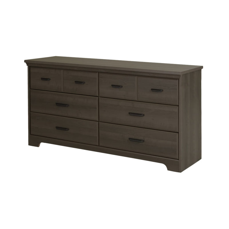 Bureau double 6 tiroirs Versa - Érable cendré